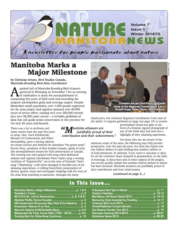 Nature Manitoba News: Winter 2014/15