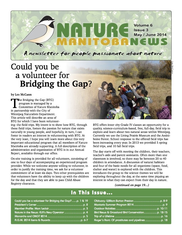 Nature Manitoba News: May/June 2014